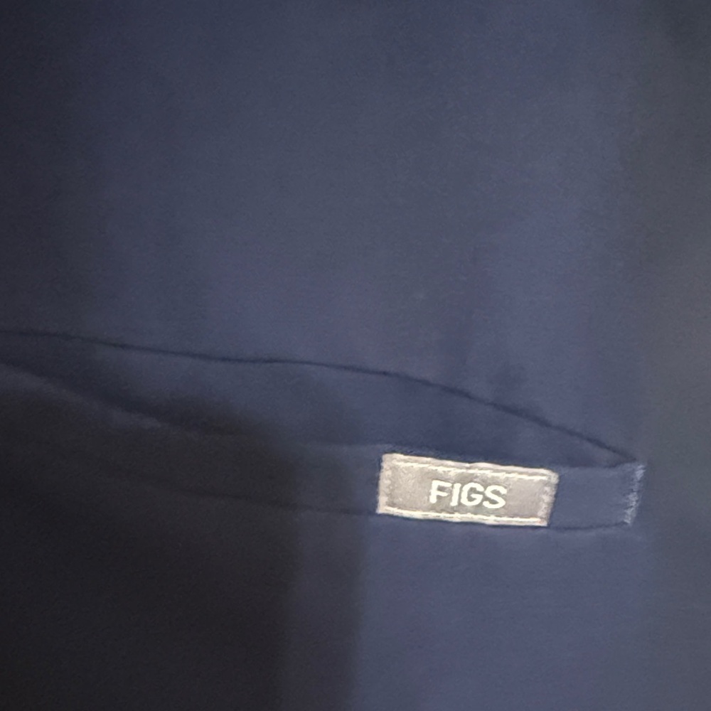 Figs Women's Navy V-Neck Scrub Top - Picture 3 of 5